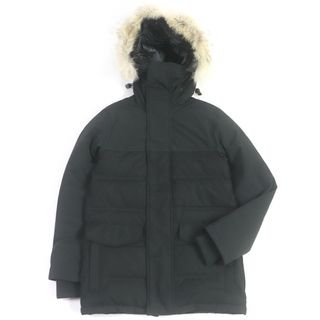 カナダグース(CANADA GOOSE)の美品□CANADA GOOSE カナダグース BLACK LABEL 2581M CLARENCE COAT WZIP ファーフーデッド ダウンコート ダウンジャケット ブラック XS カナダ製 正規品 メンズ(ダウンジャケット)