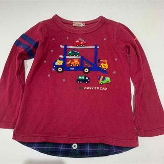 ミキハウス(mikihouse)のミキハウス ロンT 110cm 長袖 Tシャツ 日本製 車 キャリアカー 男の子(Tシャツ/カットソー)