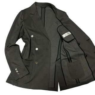 リングヂャケット(RING JACKET)のRING JACKET COOL MAX ダブルブレストジャケット グレー 48(テーラードジャケット)