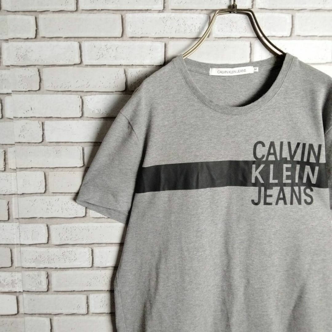 Calvin Klein(カルバンクライン)のカルバンクラインジーンズ　Tシャツ　半袖　ビッグロゴ　プリント　グレー メンズのトップス(Tシャツ/カットソー(半袖/袖なし))の商品写真