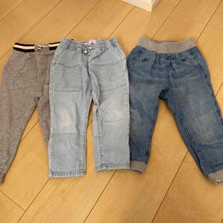 ザラキッズ(ZARA KIDS)のZARA H&M パンツ　デニム　スウェット　90cm 95cm 3本セット(パンツ/スパッツ)