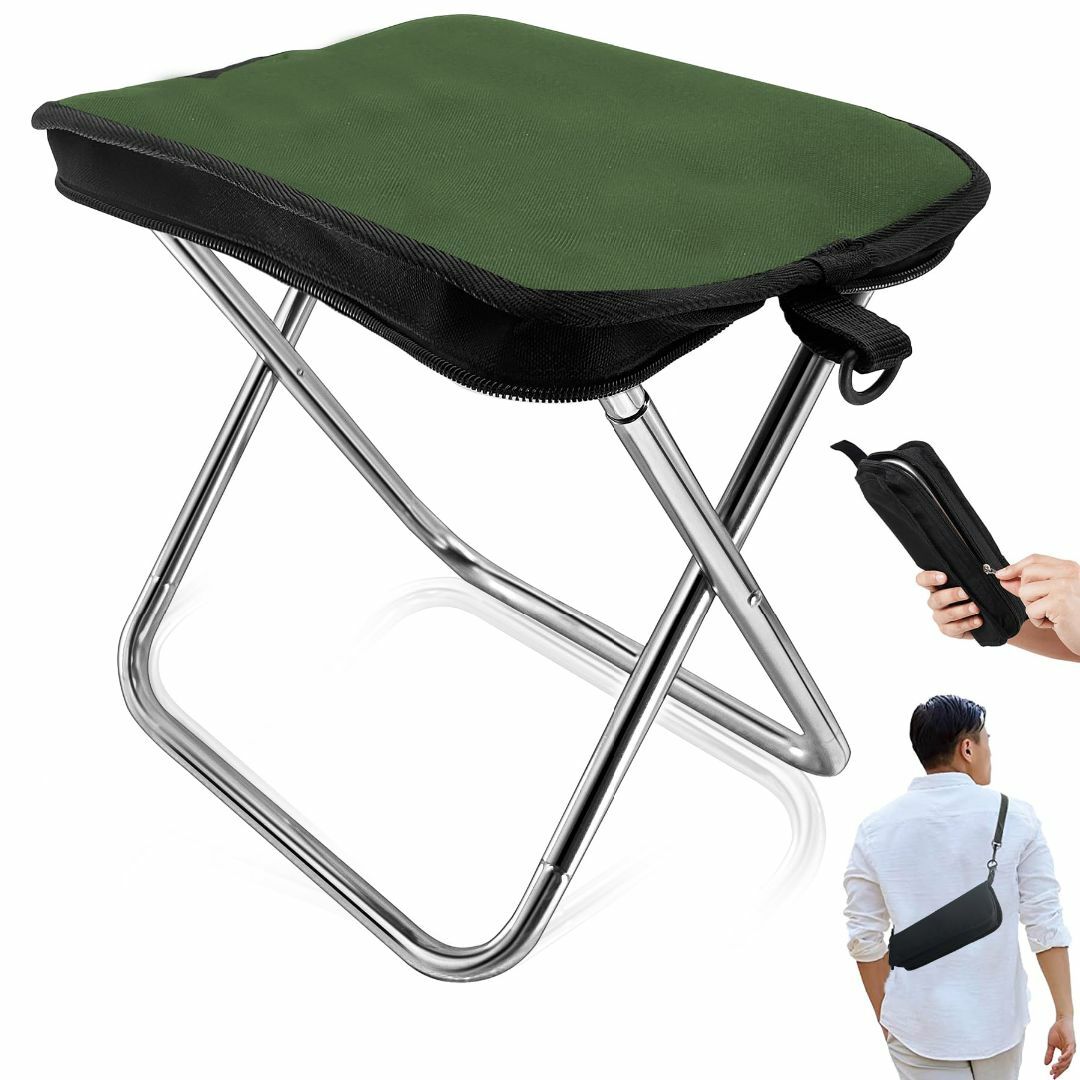 【色: グリーン,（1個)】アウトドアチェア キャンプ 椅子 折りたたみ椅子 軽 スポーツ/アウトドアのアウトドア(テーブル/チェア)の商品写真