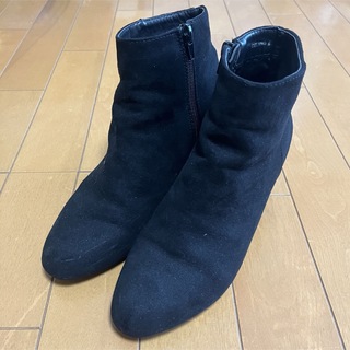 スエード調ブーツ　黒　ヒール7センチ(ブーツ)