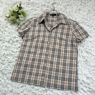 バーバリー(BURBERRY)の極美品 入手困難 バーバリー 開襟シャツ L ノバチェック 半袖 春夏 コットン(シャツ/ブラウス(半袖/袖なし))