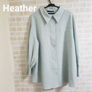 ヘザー(heather)のHeather ストライプオーバーシャツ(シャツ/ブラウス(長袖/七分))