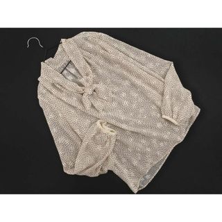 le.coeur blanc ルクールブラン シフォン 星柄 ボウタイ ブラウス シャツ size38/ベージュｘ黒 ■◇ レディース