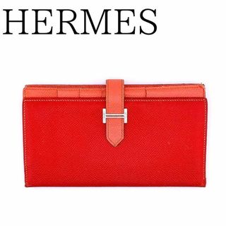 エルメス(Hermes)のエルメス ベアンスフレ ヴォーエプソン 財布 レッド 長財布 レディース 赤(財布)