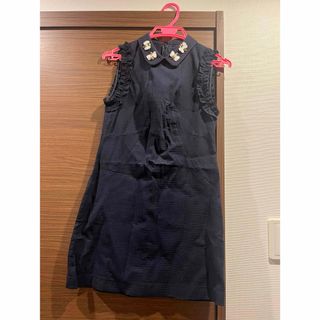 ザラ(ZARA)のZARA  ミニワンピース　ネイビー(ミニワンピース)