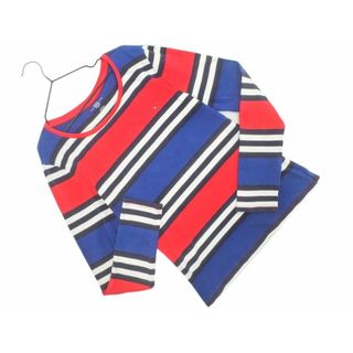 トミーヒルフィガー(TOMMY HILFIGER)のTOMMY HILFIGER トミーヒルフィガー ボーダー カットソー sizeM/赤ｘ青ｘ白  ■◇ レディース(カットソー(長袖/七分))