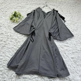 LIMI feu - 美品 入手困難 リミフゥ ワンピース S ストライプ キモノスリーブ Vネック