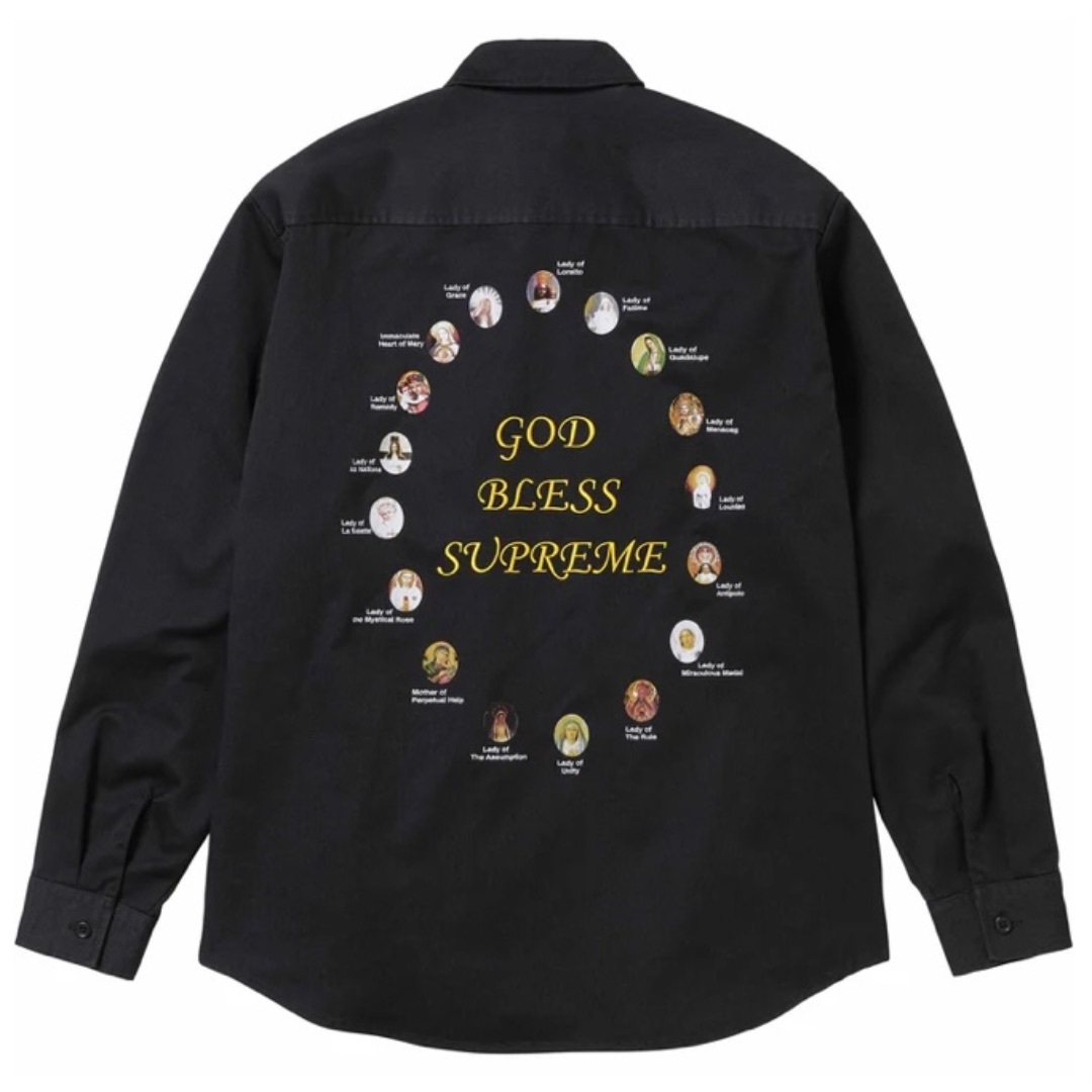 Supreme - Supreme Our Lady Work Shirt Black Ｍ