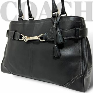 コーチ(COACH)の美品　コーチ　トートバッグ　ショルダーバッグ　レザー　肩かけ　黒　ブラック 黒(トートバッグ)