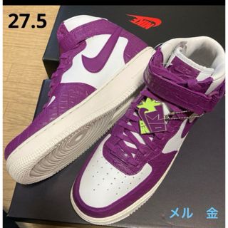 ナイキ(NIKE)のNIKE エアフォース1 パープル　金　27.5 バイオテック(スニーカー)