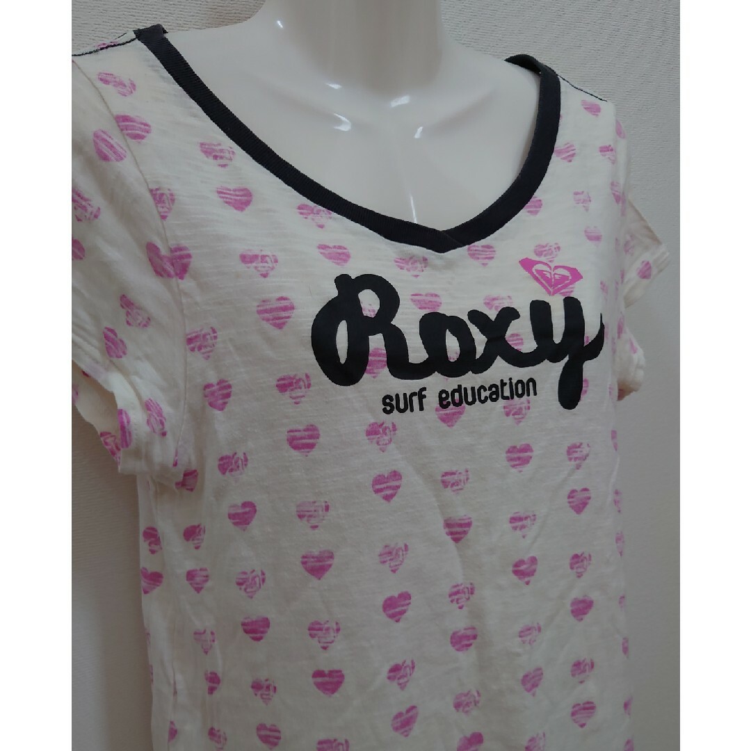 Roxy(ロキシー)のロキシー ROXY ハート柄Tシャツ ロゴTシャツ 半袖Tシャツ カットソー レディースのトップス(Tシャツ(半袖/袖なし))の商品写真