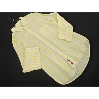 シンプリシテェ(Simplicite)のsimplicite シンプリシテェ リネン100% ボーダー シャツ size38/白ｘ黄 ■◇ メンズ(シャツ)