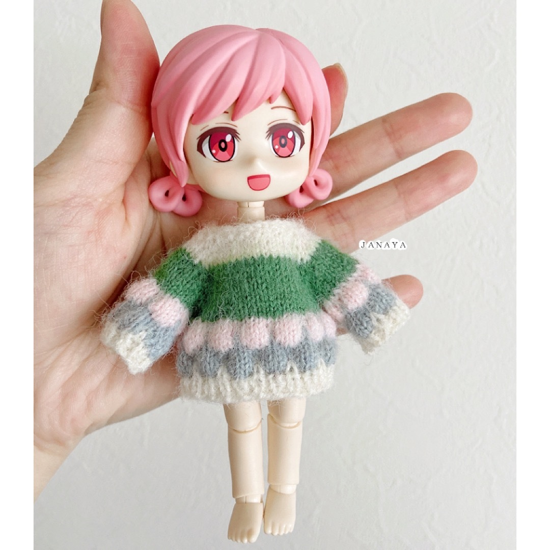 JANAYA ハンドメイド　オビツ11服　ボーダー柄　セーター　ニット　翌日発送 ハンドメイドのぬいぐるみ/人形(その他)の商品写真