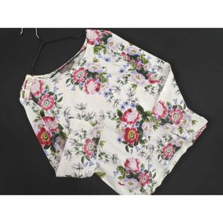 LAURA ASHLEY ローラ アシュレイ 花柄 カットソー sizeS/白  ■◇ レディース(カットソー(長袖/七分))