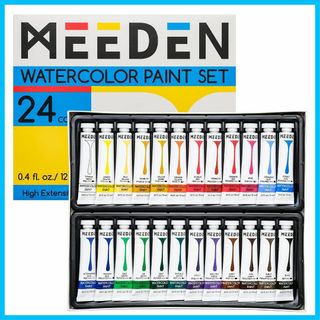 【スタイル:水彩セット顔料】MEEDEN 水彩絵具 24本セット 鮮やかな色/チ(その他)