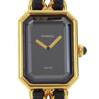 シャネル(CHANEL)の【CHANEL】シャネル プルミエールS H0001 金メッキ×レザー クオーツ アナログ表示 レディース 黒文字盤 腕時計(腕時計)