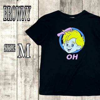 BROWNY - WEGO × DING コラボ メンズ 半袖Tシャツ 黒 プリント Mサイズ