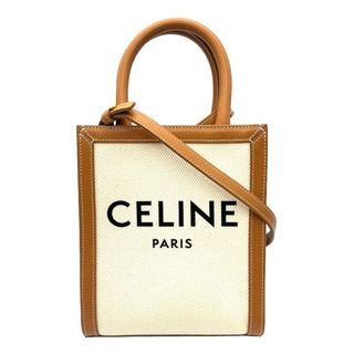 セリーヌ(celine)の　セリーヌ CELINE ミニバーティカルカバ 19330 アイボリー×キャメル ゴールド金具 キャンバス/レザー レディース ハンドバッグ(ハンドバッグ)