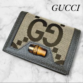 グッチ(Gucci)のグッチ 二つ折り財布 コンパクトウォレット ジャンボGGカードケース バンブー(財布)