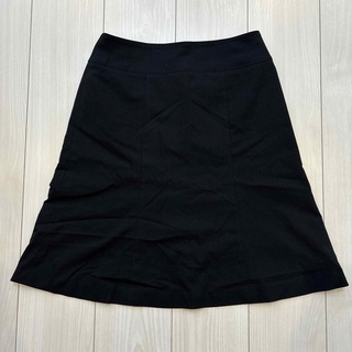  【38Mサイズ64cm】黒台形フレアースカート(ひざ丈スカート)