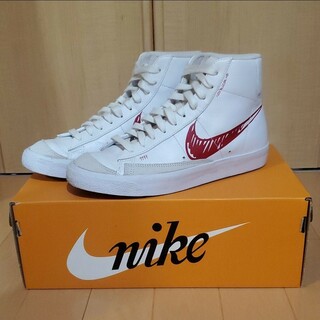 ナイキ(NIKE)のNIKE BLAZER MID'77 VINTAGE レッドスケッチ 25cm(スニーカー)