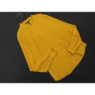 バナナリパブリック(Banana Republic)のBANANA REPUBLIC バナナリパブリック スカラップ フリル ブラウス シャツ sizeS/黄 ■◇ レディース(シャツ/ブラウス(長袖/七分))