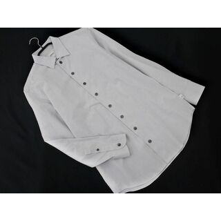 ARMANI COLLEZIONI アルマーニコレツィオーニ ストライプ ダイヤ柄 長袖 シャツ sizeS/グレー ■◇ メンズ