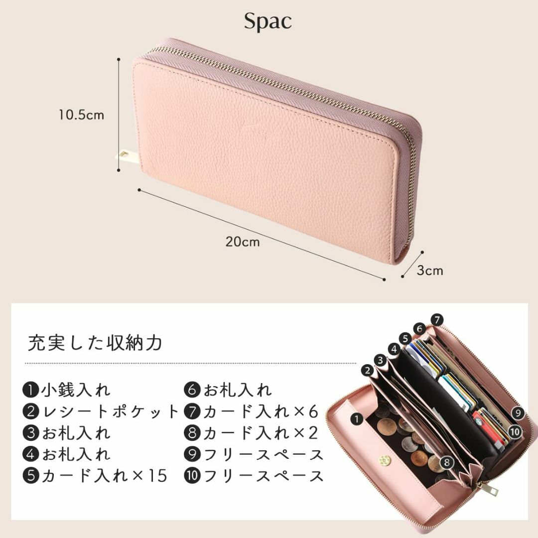 【色: Pink】[Kreisen]財布 レディース 長財布 大容量 じゃばら  レディースのバッグ(その他)の商品写真