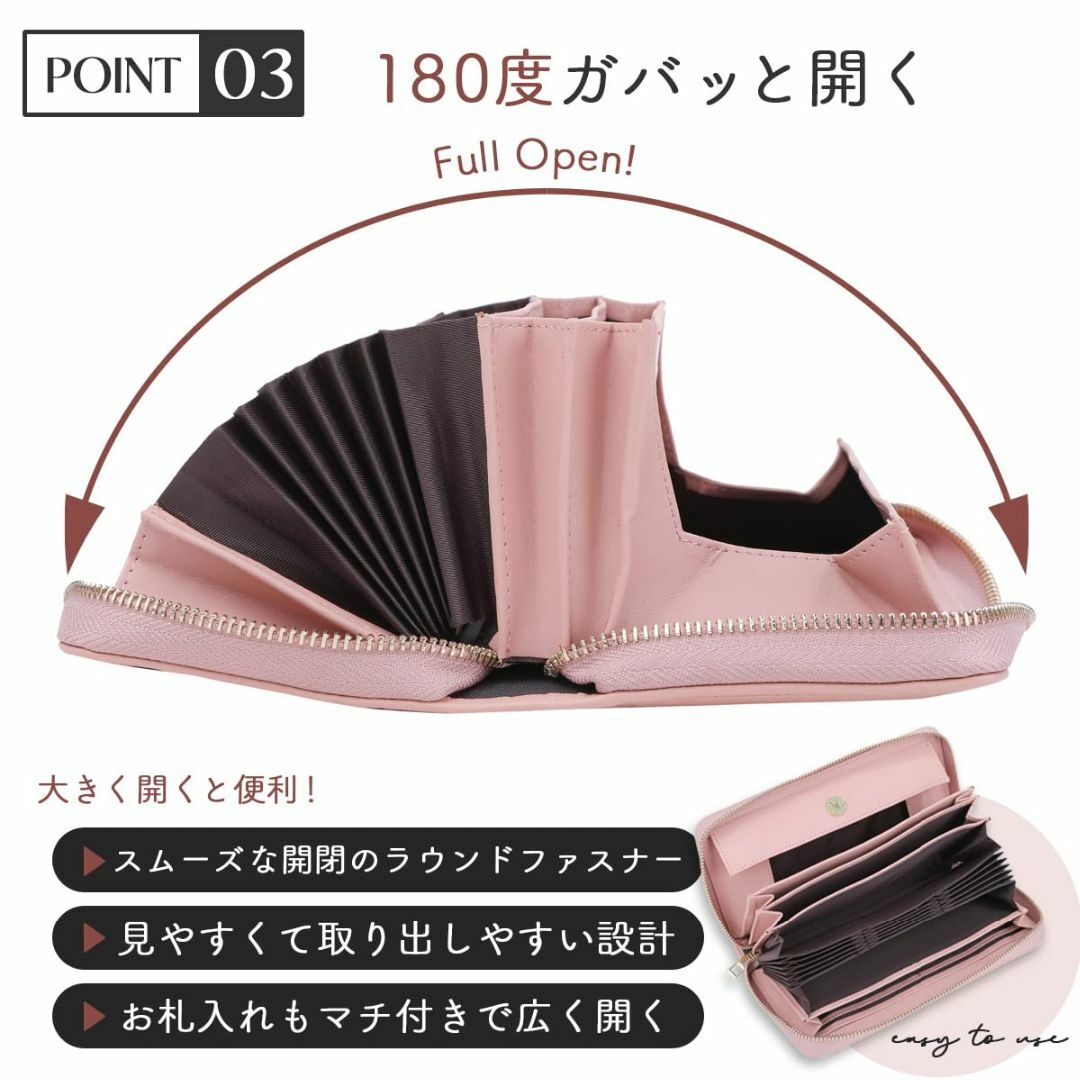 【色: Pink】[Kreisen]財布 レディース 長財布 大容量 じゃばら  レディースのバッグ(その他)の商品写真