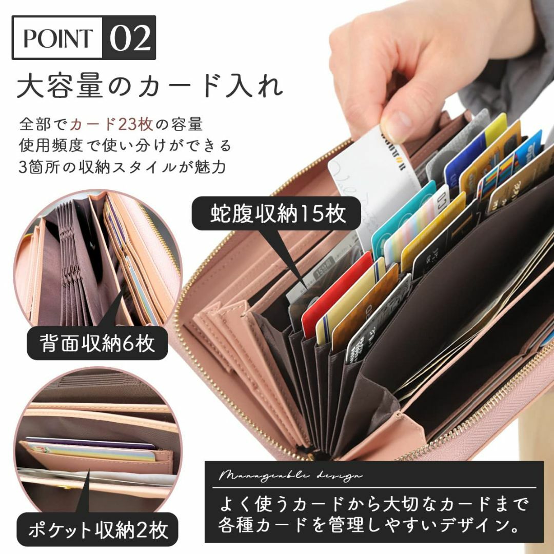 【色: Pink】[Kreisen]財布 レディース 長財布 大容量 じゃばら  レディースのバッグ(その他)の商品写真