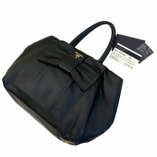 プラダ(PRADA)のプラダ　バッグ　ナッパレザー　リボン　トート　BN1601　ハンド　ブラック(トートバッグ)