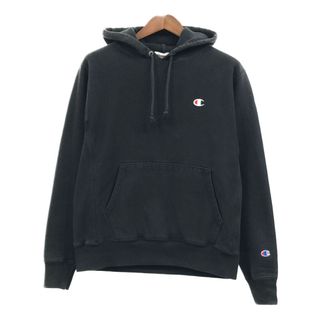 チャンピオン(Champion)のChampion チャンピオン REVERSE WEAVE リバースウィーブ スウェット パーカー ブラック (メンズ MEDIUM) 中古 古着 Q4981(パーカー)