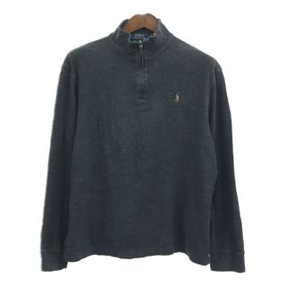 ポロラルフローレン(POLO RALPH LAUREN)のPolo by Ralph Lauren ポロ ラルフローレン ハーフジップ ドライバーズニット セーター グレー (メンズ L) 中古 古着 Q4986(ニット/セーター)