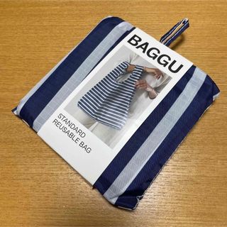 バグゥ(BAGGU)の新品未使用　バグゥ　スタンダードエコバッグ　ネイビー　ストライプ(エコバッグ)