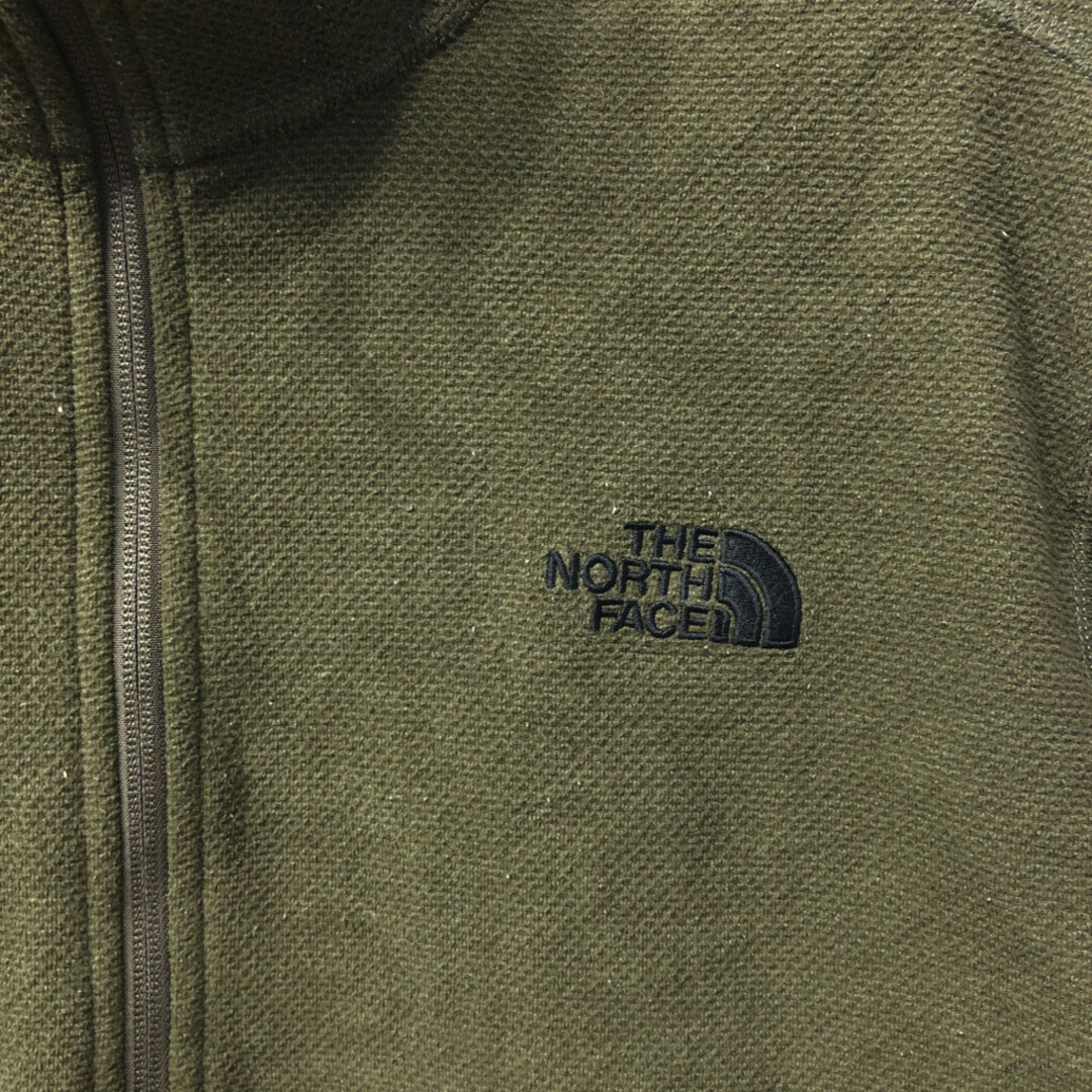 THE NORTH FACE(ザノースフェイス)のTHE NORTH FACE ノースフェイス ハーフジップ フリースジャケット アウトドア ワンポイント オリーブ (メンズ XL) 中古 古着 Q4845 メンズのジャケット/アウター(その他)の商品写真