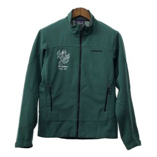 パタゴニア(patagonia)のpatagonia パタゴニア ソフトシェル 企業ロゴ フリースジャケット POLARTEC アウトドア グリーン (メンズ S) 中古 古着 Q4852(その他)