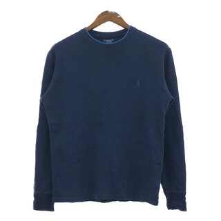 ポロラルフローレン(POLO RALPH LAUREN)のPolo by Ralph Lauren ポロ ラルフローレン SLEEPWEAR サーマル パジャマシャツ ワンポイント ネイビー (メンズ M) 中古 古着 Q4889(Tシャツ/カットソー(七分/長袖))