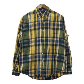 ポロラルフローレン(POLO RALPH LAUREN)のPolo by Ralph Lauren ポロ ラルフローレン ボタンダウン ネルシャツ チェック イエロー (メンズ L) 中古 古着 Q4917(シャツ)