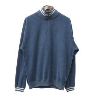 NAUTICA - 90年代 NAUTICA ノーティカ ハーフジップ フリースジャケット ワンポイント ライトブルー (メンズ L) 中古 古着 Q4918