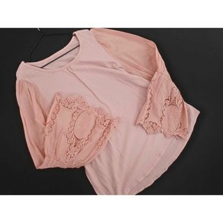 &LOVE アンドラブ カットワーク カットソー sizeM/ピンク ■◇ レディース(カットソー(長袖/七分))