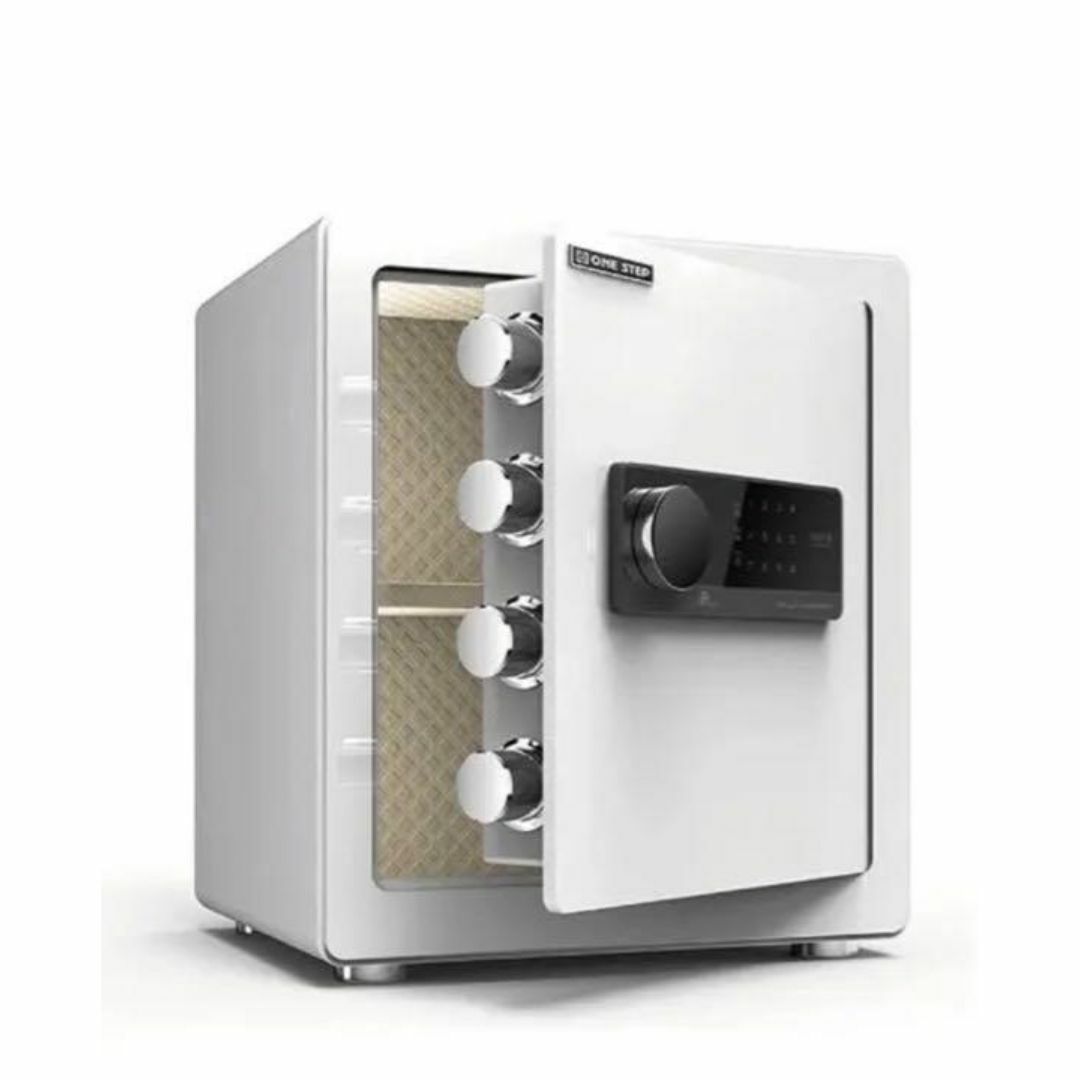 金庫 43L 白 電子テンキー式 鍵2本 振動警報 防犯 676 金庫 43L 白 電子テンキー式 鍵2本 振動警報 防犯 676