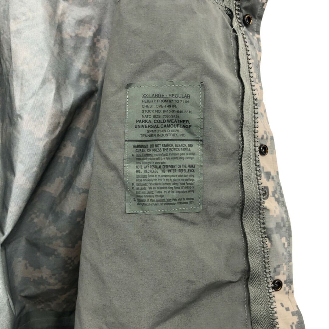 00年代 米軍実物 U.S.ARMY ECWCS GEN2 GORE-TEXパーカー 防水 ミリタリー UCPカモ グレー (メンズ XX-LARGE REGULAR) 中古 古着 Q5041 メンズのジャケット/アウター(ミリタリージャケット)の商品写真