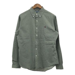 ポロラルフローレン(POLO RALPH LAUREN)のPolo by Ralph Lauren ポロ ラルフローレン ボタンダウン 長袖シャツ チェック グリーン (メンズ L) 中古 古着 Q5053(シャツ)