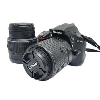 ニコン(Nikon)のNikon ニコン デジタル一眼レフカメラ D3300 ブラック 55-200mm F4-5.6 / 18-55mm F3.5-5.6 バッグ付き 【中古品】 22404K569(デジタル一眼)