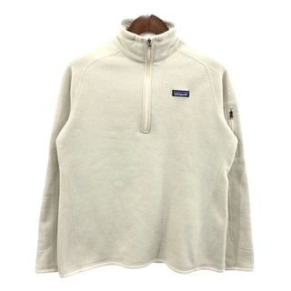 パタゴニア(patagonia)のpatagonia パタゴニア ハーフジップ ベターセーター フリースジャケット アウトドア ホワイト (メンズ XL) 中古 古着 Q5138(その他)