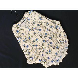 グローバルワーク(GLOBAL WORK)のGLOBAL WORK グローバルワーク 花柄 スキッパー ブラウス シャツ sizeS/アイボリー ■◇ レディース(シャツ/ブラウス(長袖/七分))