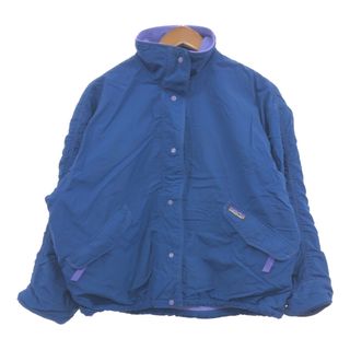 パタゴニア(patagonia)の90年代 USA製 patagonia パタゴニア シェルドシンチラ ジャケット アウトドア ネイビー (レディース M) 中古 古着 Q5145(その他)